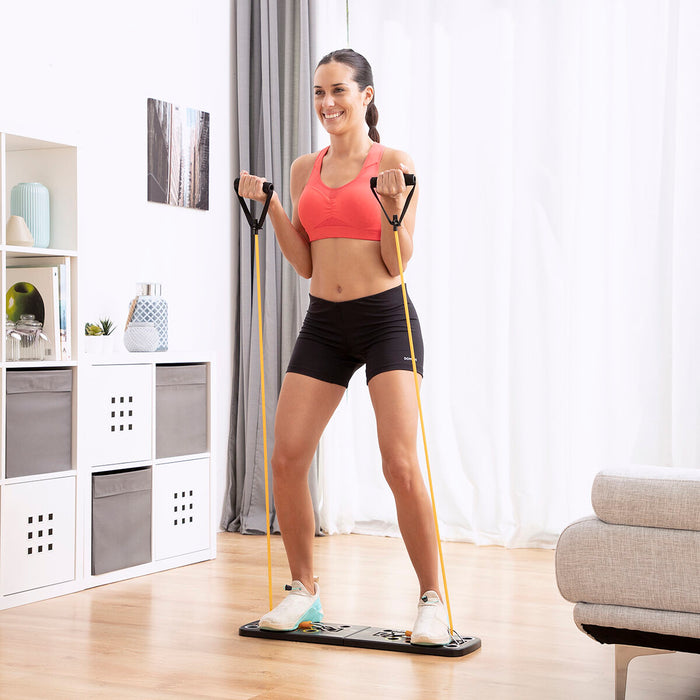 Masă Push-Up cu benzi de rezistență și ghid de exerciții Pulsher InnovaGoods - WALTI WALTI