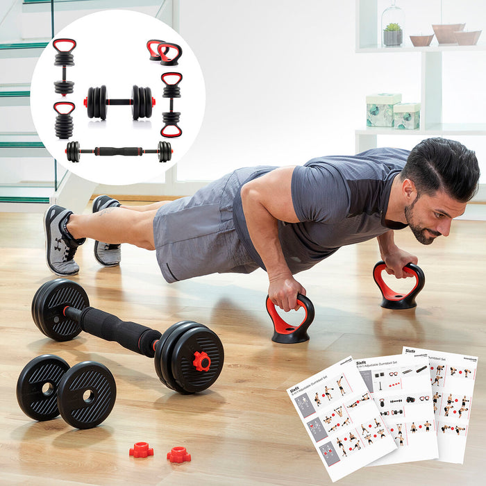 Set de greutăți reglabile 6 în 1 cu ghid de exerciții Sixfit InnovaGoods - WALTI