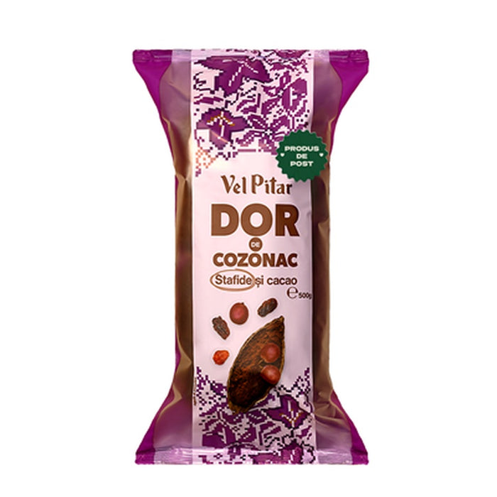 Vel Pitar DOR Cozonac de Post Stafide si Cacao 500 g - WALTI WALTI