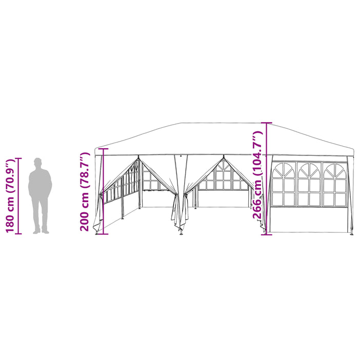 Cort de petrecere cu 10 pereți laterali Albastru 6x4 m PE - WALTI WALTI