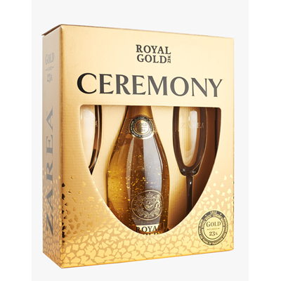 ZAREA ROYAL GOLD Ceremony Pachet Vin Spumant si 2 Pahare SGR 0,75 L - WALTI WALTI