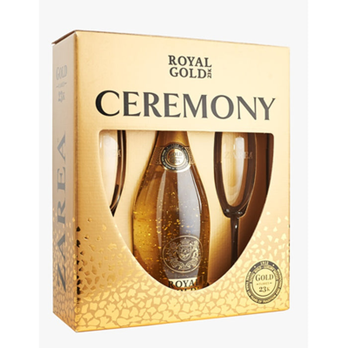 ZAREA ROYAL GOLD Ceremony Pachet Vin Spumant si 2 Pahare SGR 0,75 L - WALTI WALTI