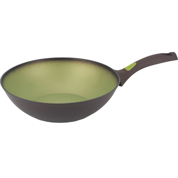 Tigaie Wok AMERCOOK Avocado AC0108403.28, 28 cm, aluminiu forjat, negru-verde WALTI