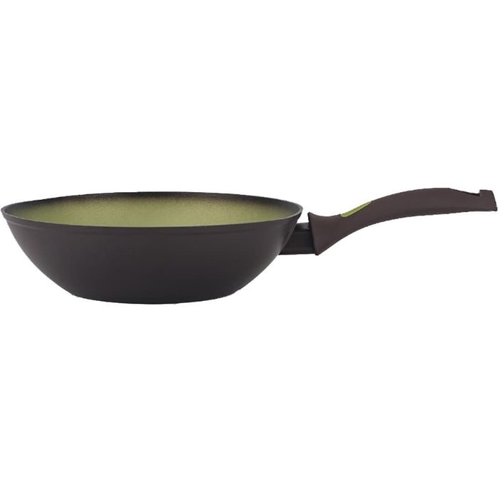 Tigaie Wok AMERCOOK Avocado AC0108403.28, 28 cm, aluminiu forjat, negru-verde WALTI