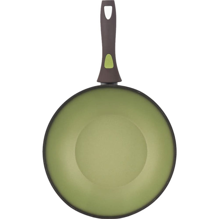 Tigaie Wok AMERCOOK Avocado AC0108403.28, 28 cm, aluminiu forjat, negru-verde WALTI