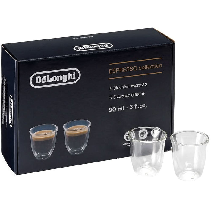 Set pahare espresso DELONGHI, 6 piese, 90 ml, sticla WALTI