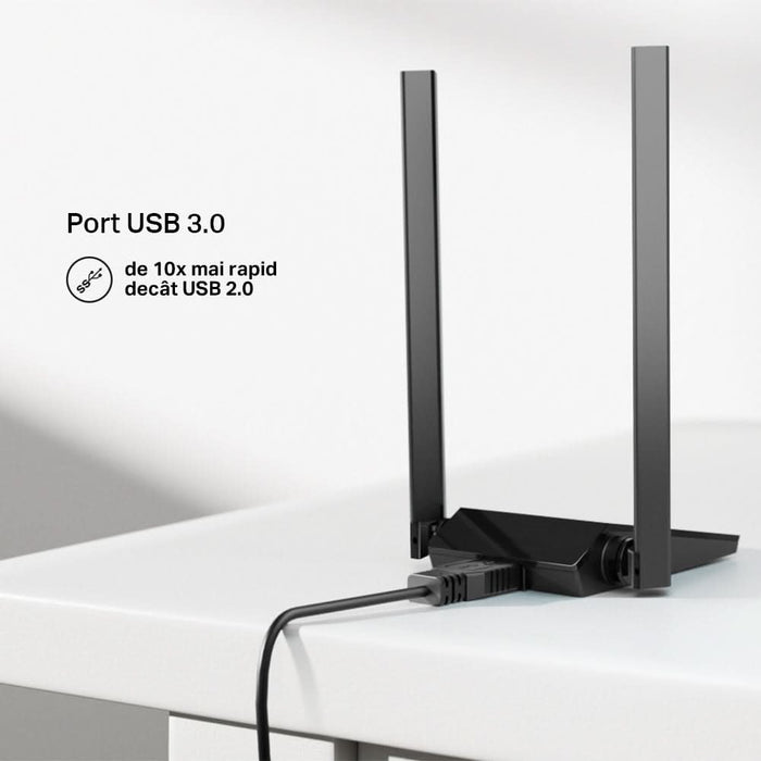 Adaptor USB Wireless TP-LINK Archer TX20U Plus AX1800, Wi-Fi 6, Dual-Band 574 + 1201 Mbps, negru WALTI