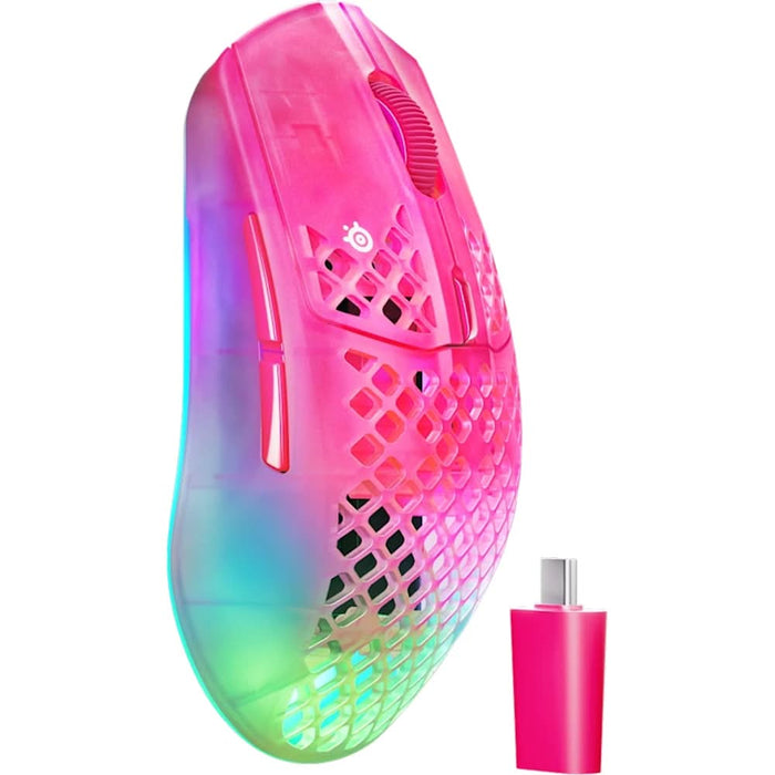 Mouse Gaming Wireless STEELSERIES Aerox 3 Gen 2, 26000 dpi, Magenta Haze WALTI