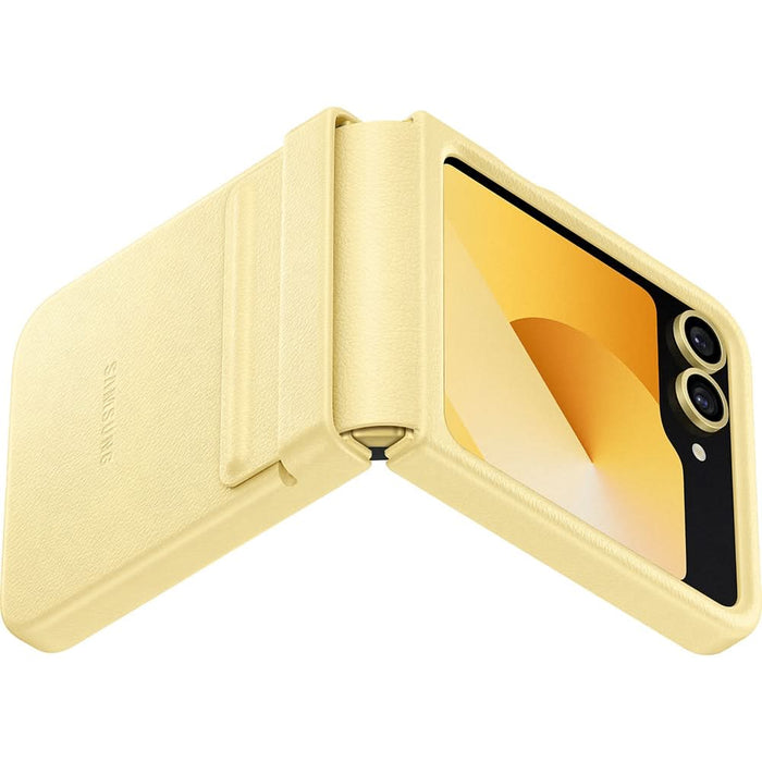 Husa telefon SAMSUNG Flap Eco-Leather Case pentru Galaxy Z Flip6, EF-VF741PYEGWW, Galben - WALTI WALTI