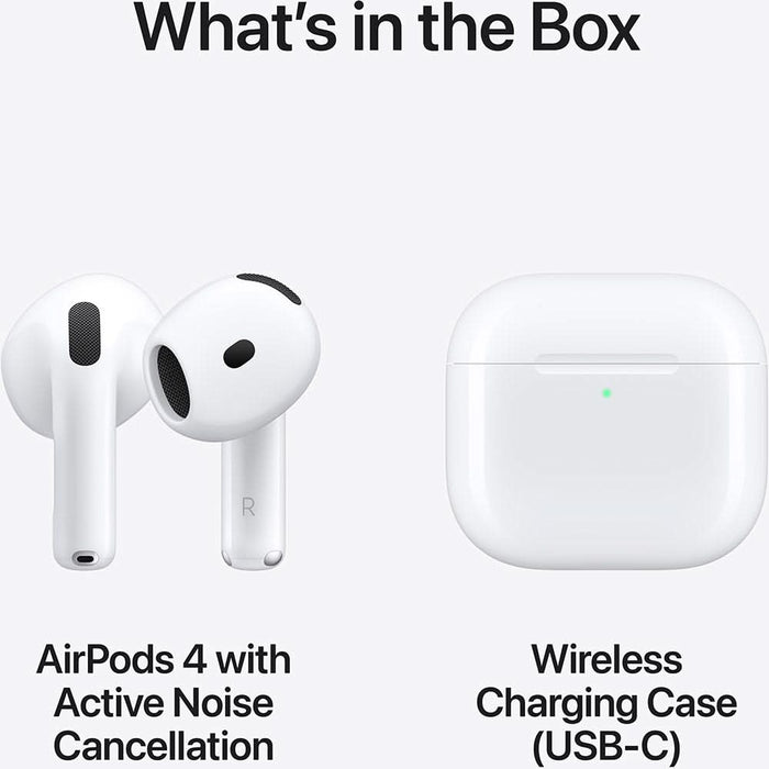 Casti APPLE AirPods 4, True Wireless, Bluetooth, In-Ear, Microfon, Noise Cancelling, Carcasa Incarcare USB-C, alb WALTI