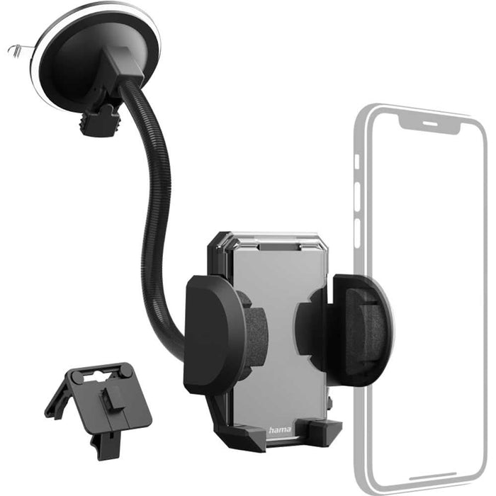 Suport auto universal HAMA Multi 2in1 201521, parbriz/ventilatie, negru WALTI