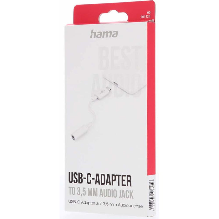 Adaptor audio HAMA 201524, USB-C - Jack 3.5mm, alb WALTI