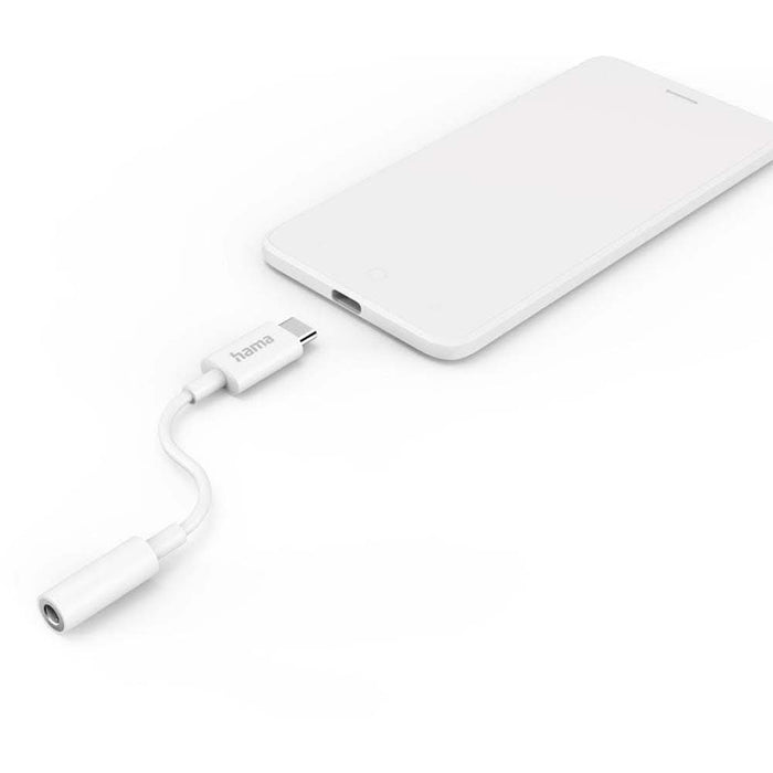 Adaptor audio HAMA 201524, USB-C - Jack 3.5mm, alb WALTI