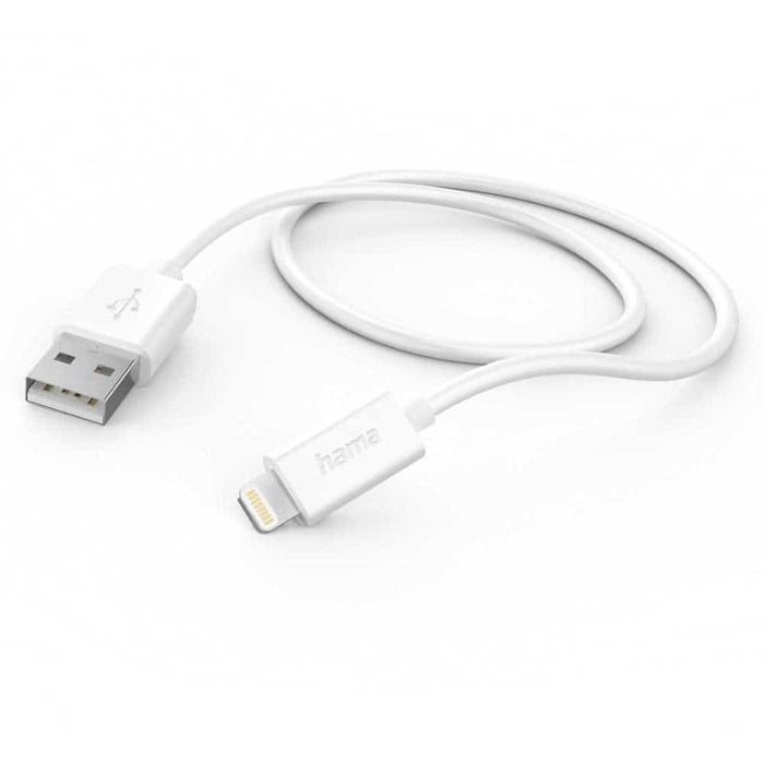 Cablu date HAMA 201579, USB-A - Lightning - USB-A, 1m, alb WALTI