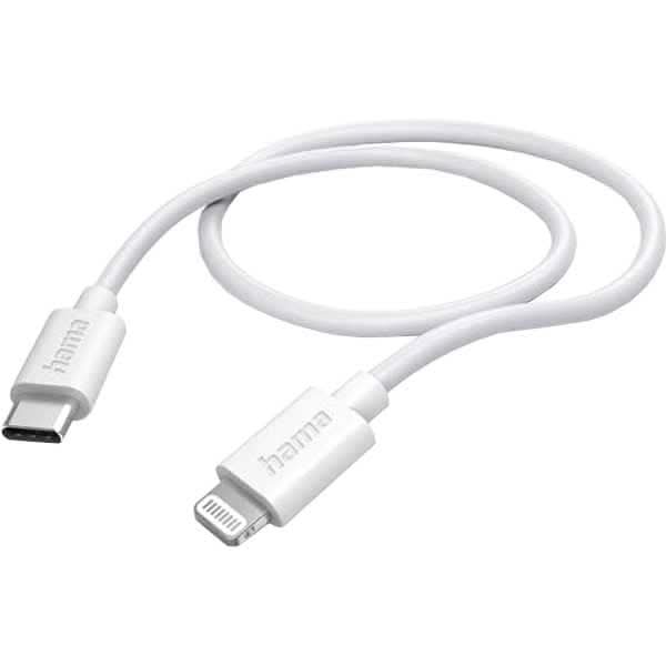 Incarcator auto HAMA 201611, 1x USB-C, Power Delivery (PD) 20W, cablu Lightning, alb WALTI