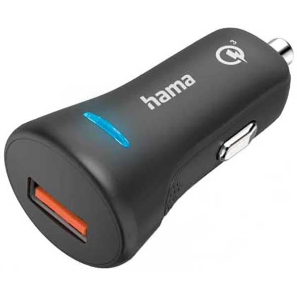 Incarcator auto HAMA 201615, 1x USB-A, Quick Charge 3.0 19.5W, cablu USB-C, negru WALTI