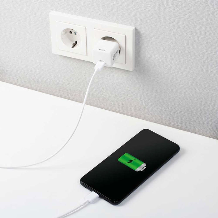 Incarcator retea HAMA 201652, 1x USB-C, 25W Power Delivery (PD), Quick Charge 3.0, alb - WALTI WALTI