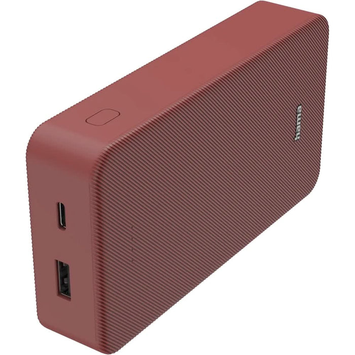 Baterie externa HAMA Colour 20 201717, 20000mAh, 1xUSB-C, 1xUSB-A, rosu WALTI