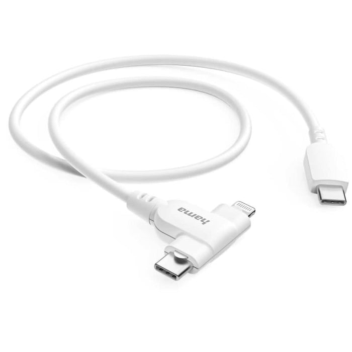Cablu date 2 in 1 HAMA 201722, USB-C - USB-C/Lightning, 1.5 m, alb WALTI