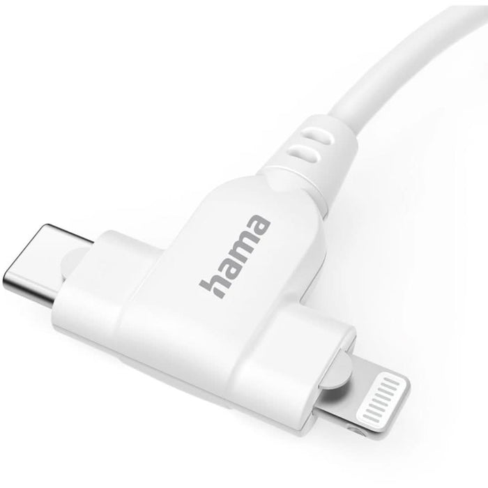Cablu date 2 in 1 HAMA 201722, USB-C - USB-C/Lightning, 1.5 m, alb WALTI