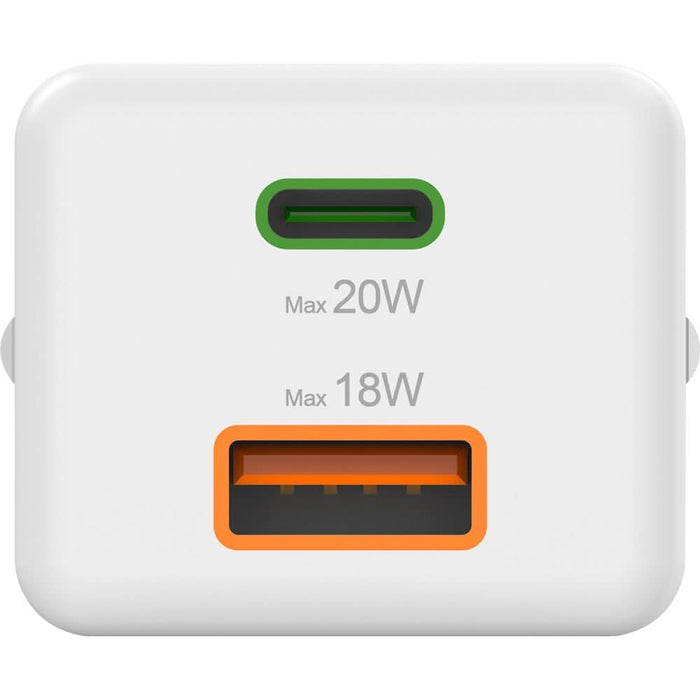 Incarcator retea HAMA 201991, 1xUSB-A, 1x USB-C, Power Delivery (PD), Quick Charge 3.0, 20W, alb - WALTI WALTI