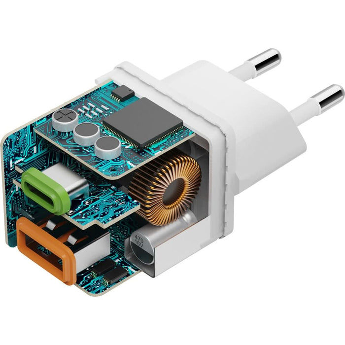 Incarcator retea HAMA 201991, 1xUSB-A, 1x USB-C, Power Delivery (PD), Quick Charge 3.0, 20W, alb - WALTI WALTI