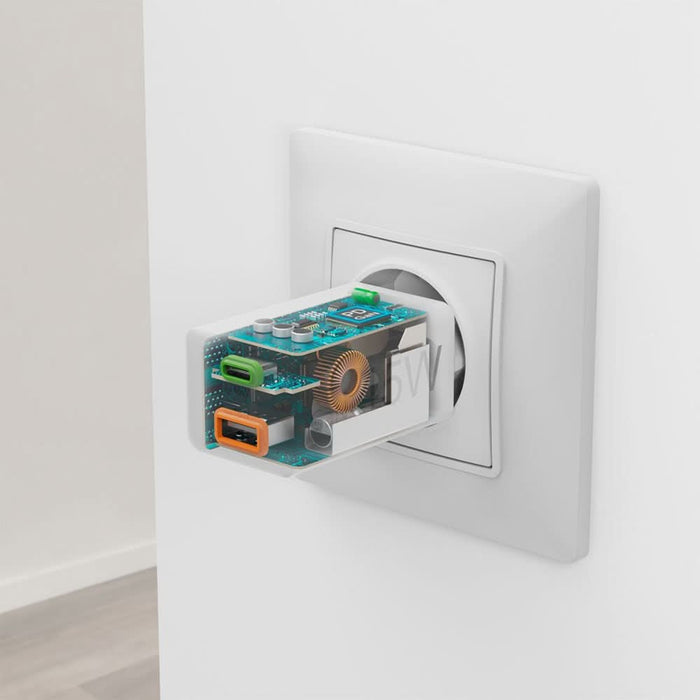 Incarcator retea HAMA 201993, 1xUSB-A, 1x USB-C, Power Delivery (PD), Quick Charge 3.0, 45W, alb WALTI