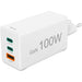 Incarcator retea HAMA 201997, 2x USB-C, 1x USB-A, Power Delivery (PD), Quick Charge 3.0, GaN, 100W, alb - WALTI WALTI