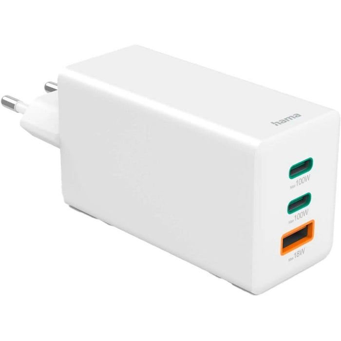 Incarcator retea HAMA 201997, 2x USB-C, 1x USB-A, Power Delivery (PD), Quick Charge 3.0, GaN, 100W, alb - WALTI WALTI