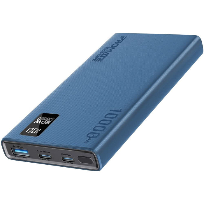 Baterie externa PROMATE Bolt-10PD, 10000mAh, 2xUSB-C, 1xUSB-A, albastru WALTI