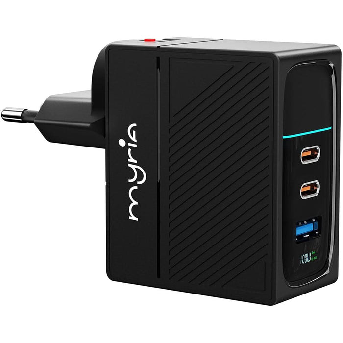 Incarcator retea MYRIA MY9098, 1x USB-A, 2x USB-C, Power Delivery (PD) 100W, negru WALTI