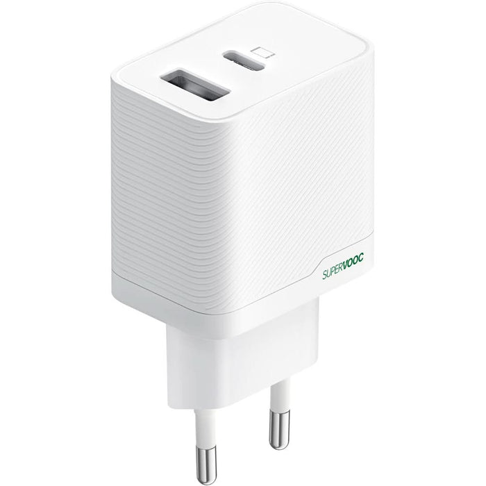 Incarcator retea OPPO Supervooc, 1x USB-A, 1x USB-C, 33W, alb WALTI
