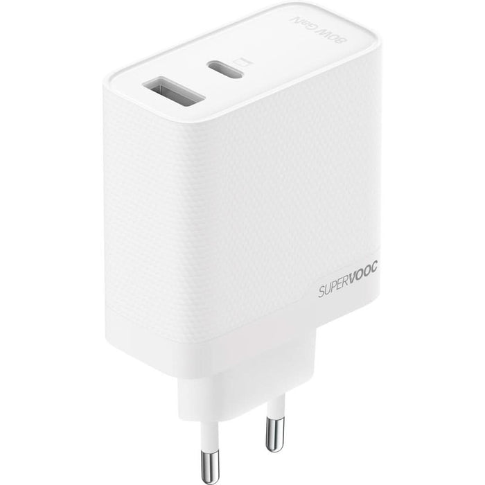 Incarcator retea OPPO Supervooc, 1x USB-A, 1x USB-C, 80W, alb WALTI
