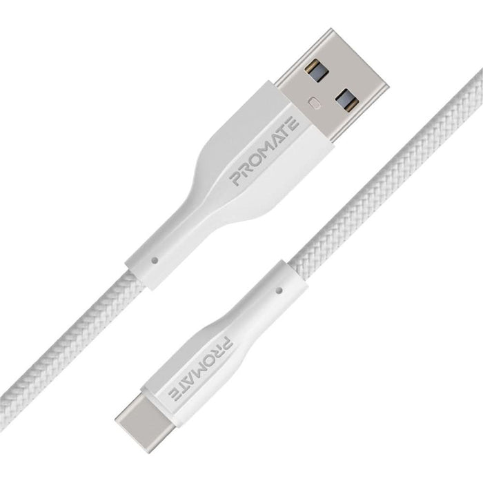 Cablu date PROMATE XCord-AC, USB-A - USB-C, 1m, alb WALTI