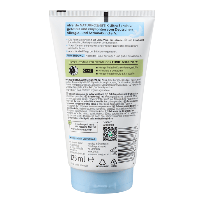alverde NATURKOSMETIK Balsam de după ras sensitive, 125 ml WALTI