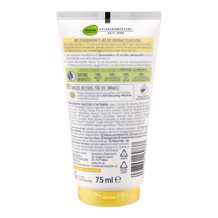 alverde NATURKOSMETIK Cremă de mâini Lemon Dream, 75 ml - WALTI WALTI