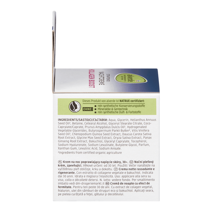 alverde NATURKOSMETIK Cremă de noapte pentru fermitate cu colagen, 50 ml WALTI
