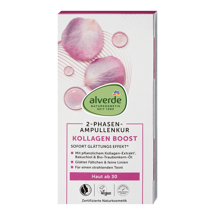alverde NATURKOSMETIK Fiole tratament față pentru Kollagen Boost (7 x 2 ml), 7 buc WALTI