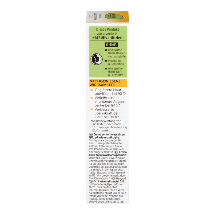 alverde NATURKOSMETIK Gel Q10 pentru zona ochilor, 15 ml WALTI