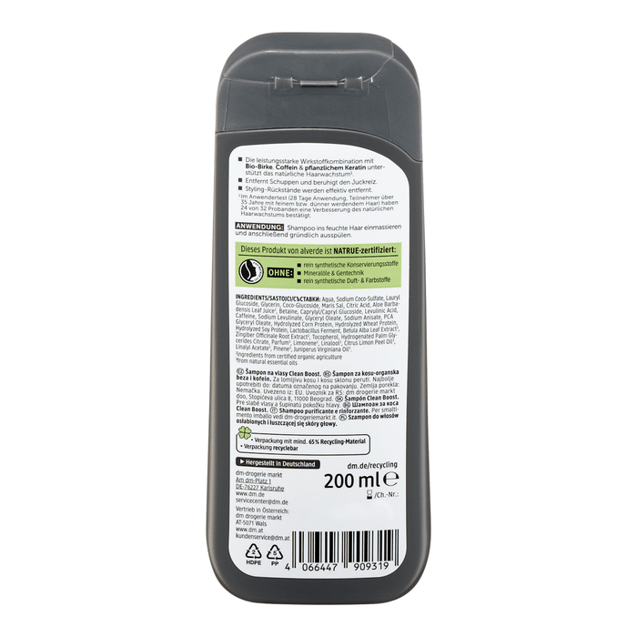 alverde NATURKOSMETIK MEN Șampon de păr CLEAN BOOST, 200 ml - WALTI WALTI