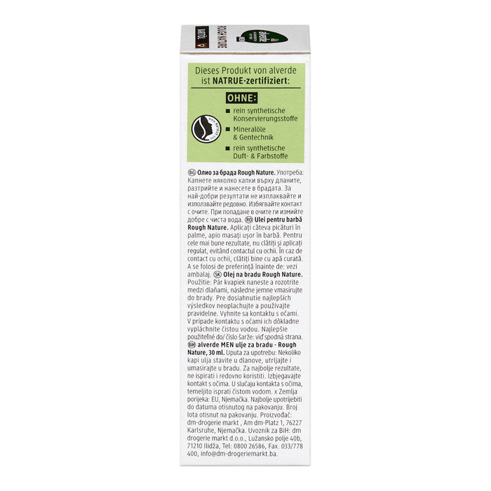 alverde NATURKOSMETIK MEN Ulei de barbă Rough Nature, 30 ml WALTI
