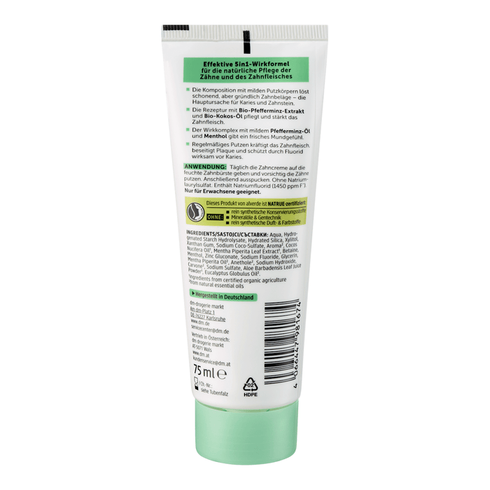 alverde NATURKOSMETIK Pastă de dinți cu mentă Total Fresh, 75 ml - WALTI WALTI