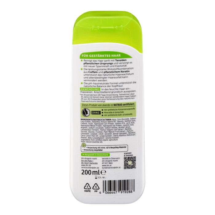 alverde NATURKOSMETIK Șampon cu cofeină, 200 ml WALTI