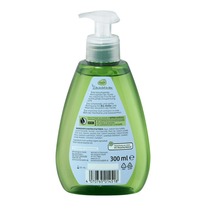 alverde NATURKOSMETIK Săpun lichid pentru mâini alverde SEASIDE BALANCE cu pin și sare de mare, 300 ml WALTI