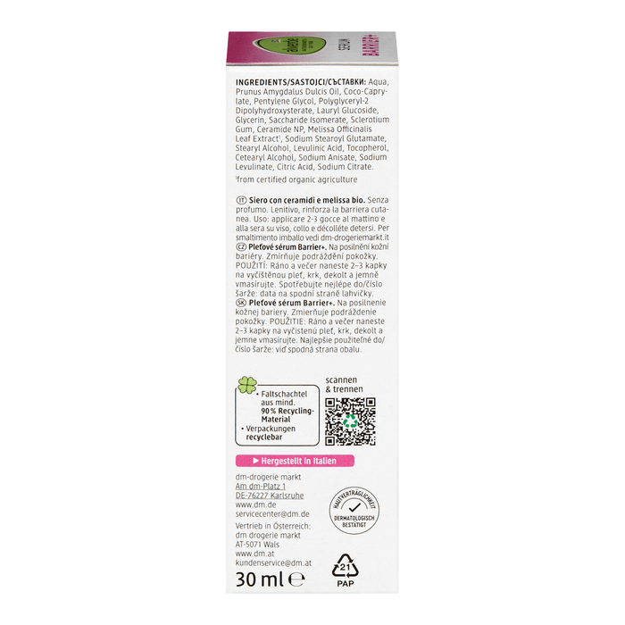 alverde NATURKOSMETIK Ser de fata barrier+, 30 ml WALTI