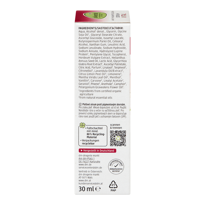 alverde NATURKOSMETIK Vital ser pete pigmentare, 30 ml WALTI