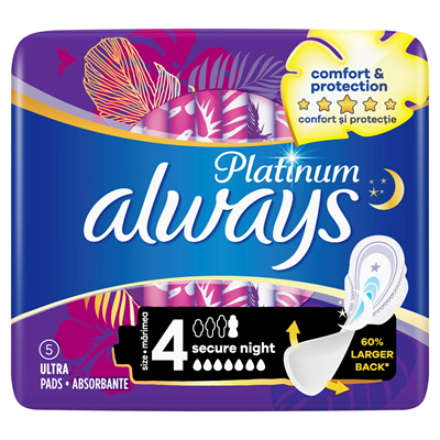 always Platinum Absorbante pentru Timpul Noptii Numarul 4 5 bucati - WALTI WALTI