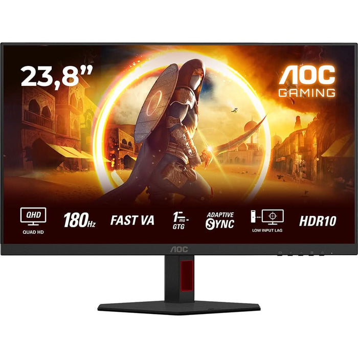 Monitor Gaming LED FAST IPS AOC Q24G4RE, 23.8", QHD, 180Hz, HDR10, Adaptive Sync, negru WALTI