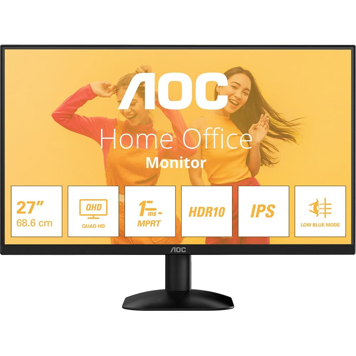 Monitor WLED IPS AOC Q27B35E, 27", QHD, 75Hz, HDR10, Adaptive Sync, negru WALTI