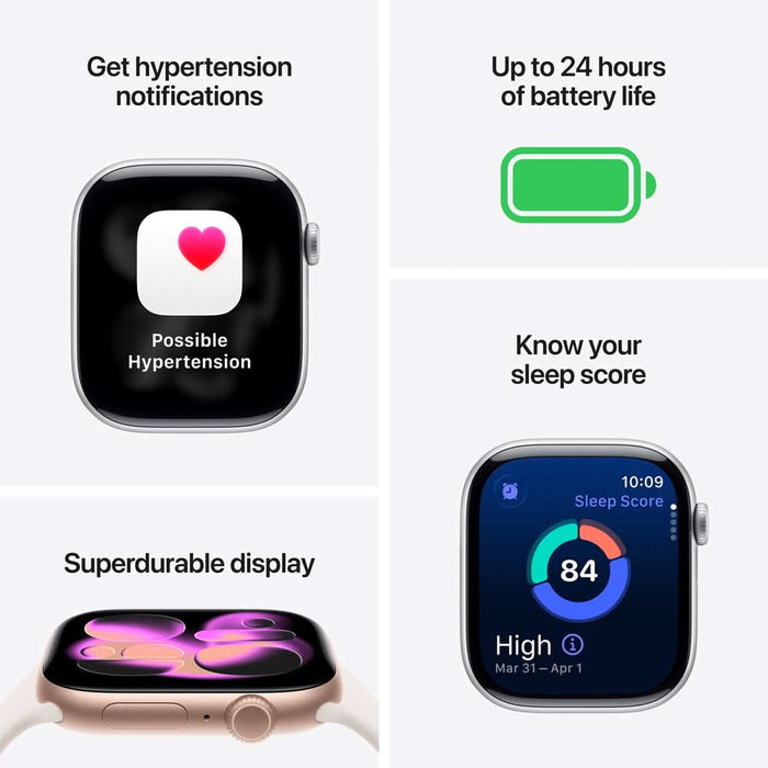 Apple Watch 11, GPS, 46 mm, Jet Black Aluminium Case, Black Sport Band - M/L WALTI